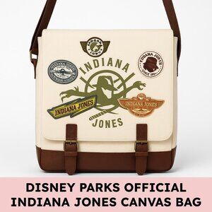 Indiana Jones Disney Parks Canvas Messenger Bag Adventure Satchel Crossbody Tote